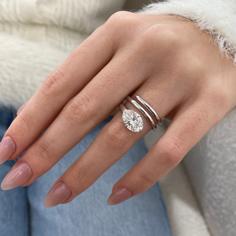 Diamond Solitaire Wrap Ring 2.05 ct White Gold