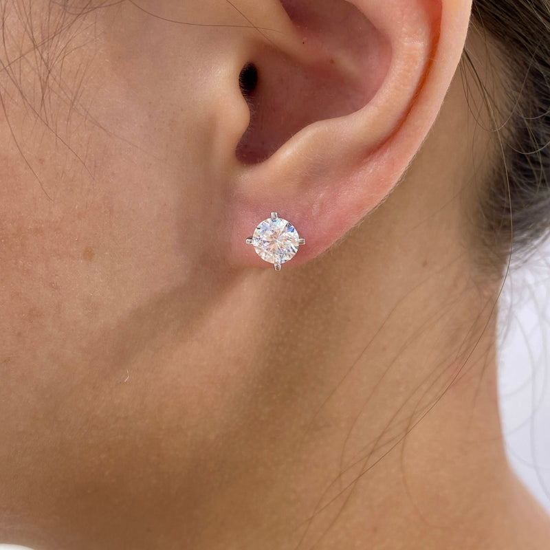 Diamond Stud Earrings 2 ct White Gold