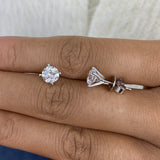 Diamond Stud Earrings 2 ct White Gold