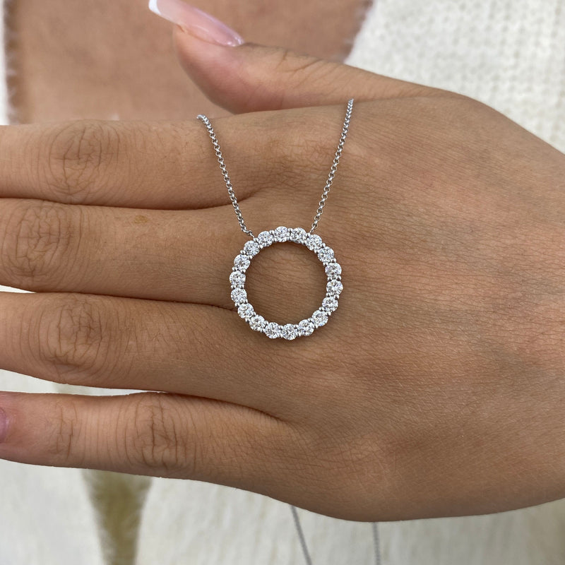Diamond Pendant Necklace 1.30 ct White Gold