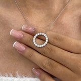 Diamond Pendant Necklace 1.30 ct White Gold