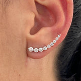 Diamond Climber Earrings 1.05 ct White Gold