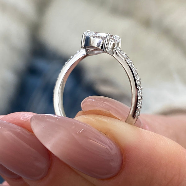Diamond Wrap Ring 1.36 Carat White Gold 14K