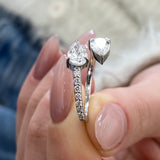 Diamond Wrap Ring 1.36 Carat White Gold 14K