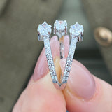 Diamond Wrap Ring 1.34 Carat White Gold 14K