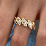 Diamond 5 Stone Ring 1.50 Carat Yellow Gold 14K