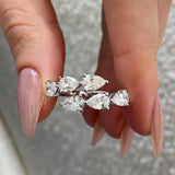 Diamond Wrap Ring 2.17 Carat White Gold 14K