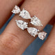 Diamond Wrap Ring 2.17 Carat White Gold 14K