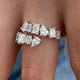 Diamond Wrap Ring 2.17 Carat White Gold 14K