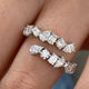 Diamond Wrap Ring 1.38 Carat White Gold 14K