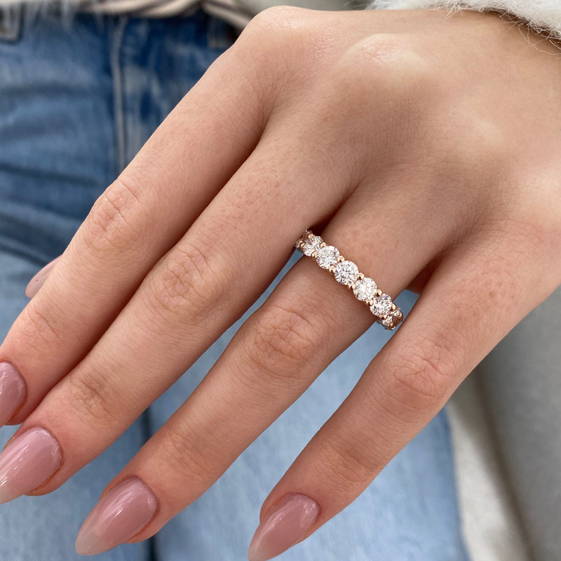 Diamond Eternity Band 3.54 Carat Rose Gold 14K