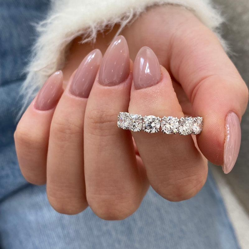 Diamond Eternity Band 6.29 Carat White Gold 14K