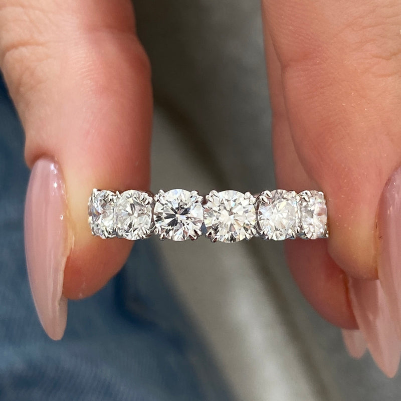Diamond Eternity Band 6.29 Carat White Gold 14K