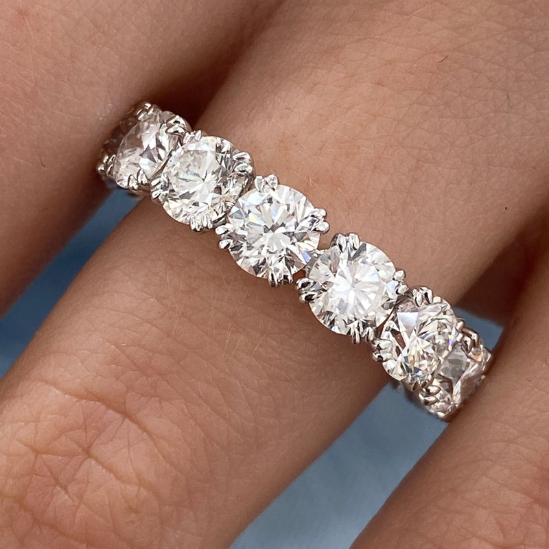 Diamond Eternity Band 6.29 Carat White Gold 14K