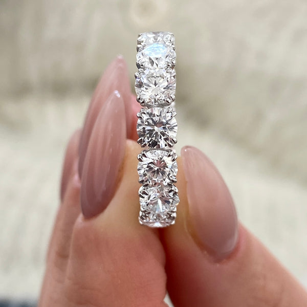 Diamond Eternity Band 6.29 Carat White Gold 14K