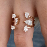 Diamond Wrap Ring 1.46 Carat Rose Gold 14K