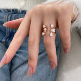 Diamond Wrap Ring 1.46 Carat Rose Gold 14K