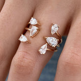 Diamond Wrap Ring 1.46 Carat Rose Gold 14K