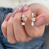 Diamond Wrap Ring 1.46 Carat Rose Gold 14K