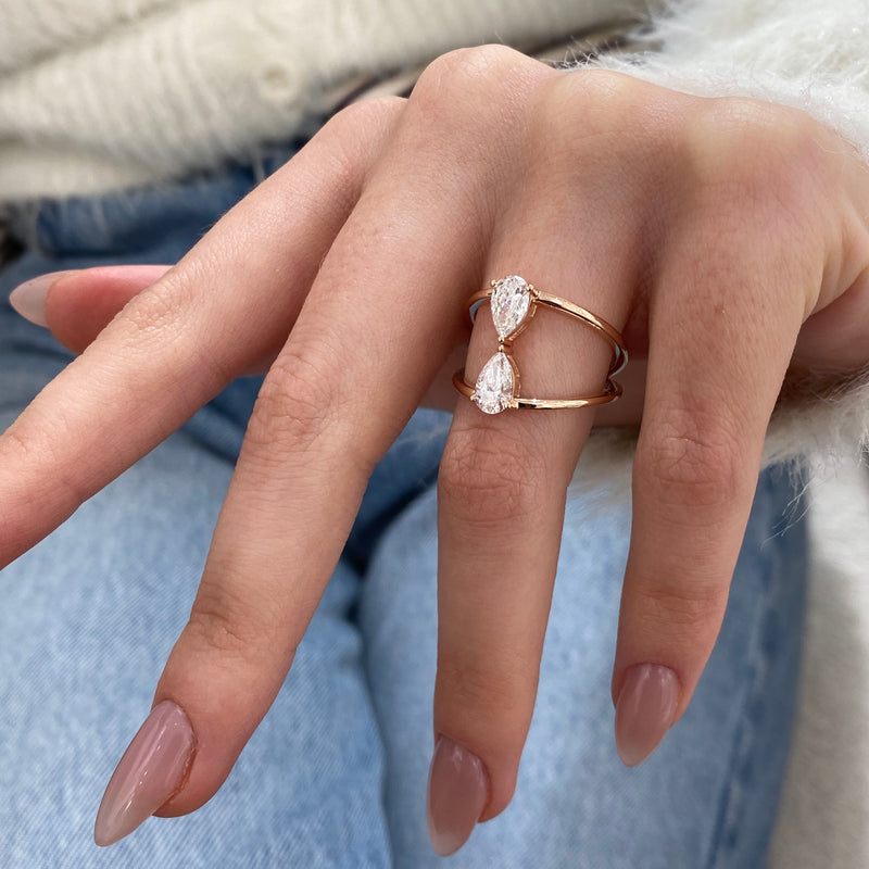 Diamond Two Stone 1.10 Carat Rose Gold 14K