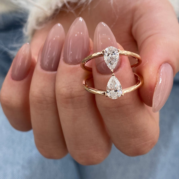 Diamond Two Stone 1.10 Carat Rose Gold 14K