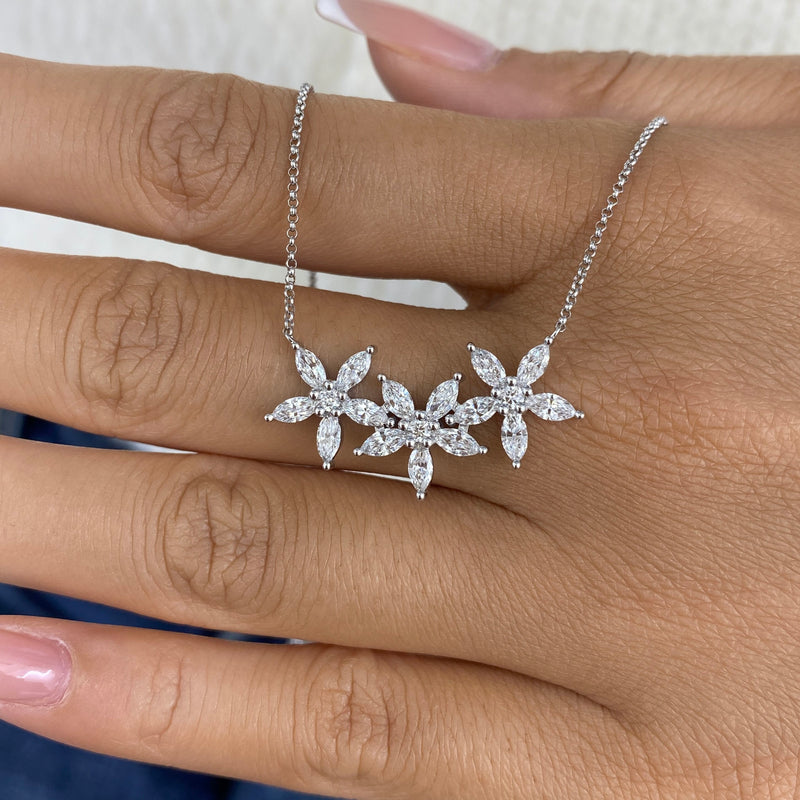 Diamond Pendant Necklace 1.6 ct White Gold