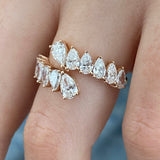 Diamond Wrap Ring 1.78 Carat Rose Gold 14K