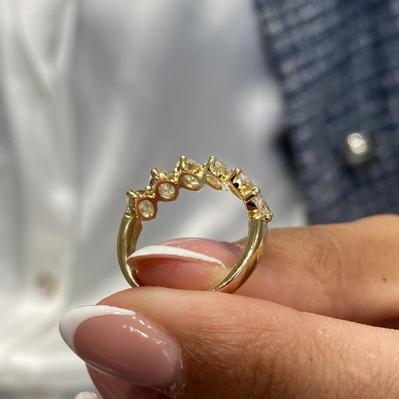 Diamond Wedding Band 1.49 Carat Yellow Gold 14K