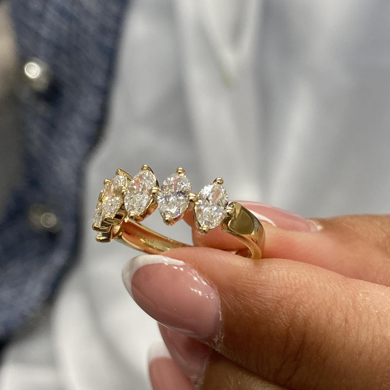 Diamond Wedding Band 1.49 Carat Yellow Gold 14K
