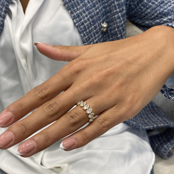 Diamond Wedding Band 1.49 Carat Yellow Gold 14K