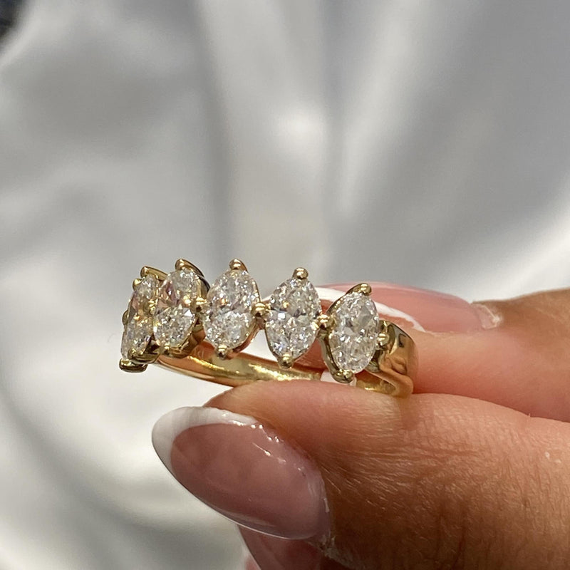 Diamond Wedding Band 1.49 Carat Yellow Gold 14K