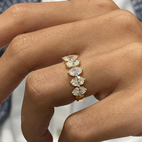 Diamond Wedding Band 1.49 Carat Yellow Gold 14K