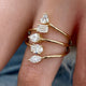 Diamond Wrap Ring 1.33 Carat Yellow Gold 14K