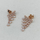 Diamond Chandelier Earrings 2.58 ct Rose Gold