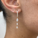 Diamond Drop Earrings 1.47 ct Yellow Gold