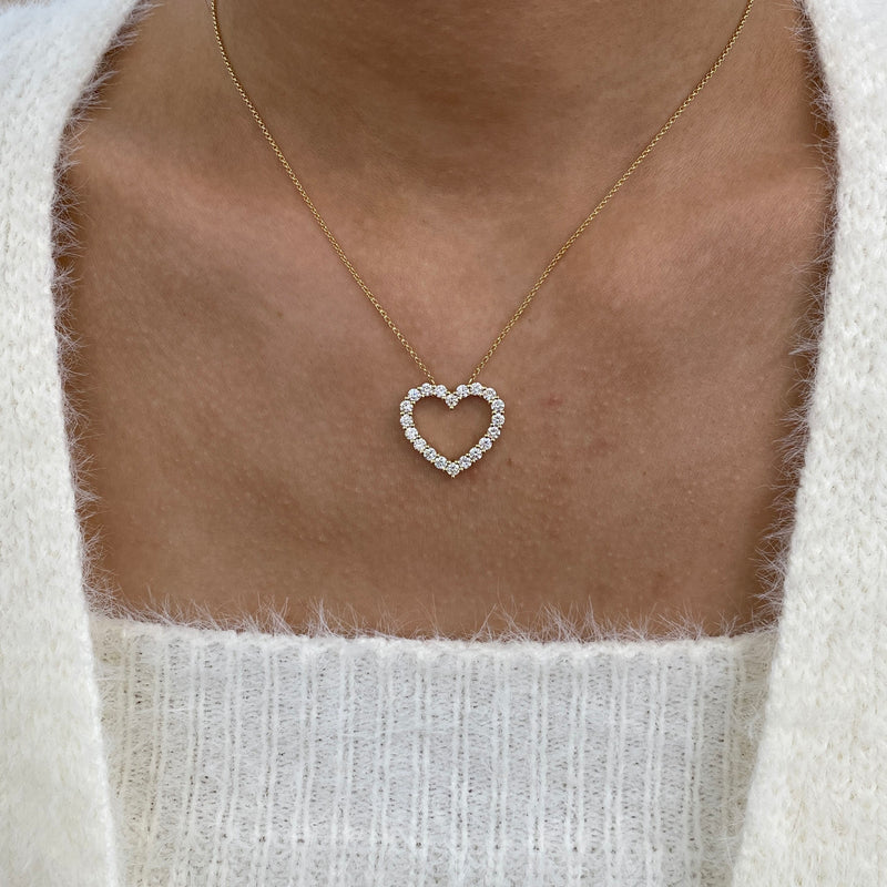 Diamond Pendant Necklace 1.49 ct Yellow Gold