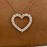 Diamond Pendant Necklace 1.4 ct Rose Gold