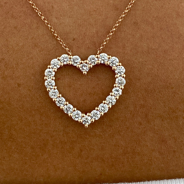 Diamond Pendant Necklace 1.4 ct Rose Gold