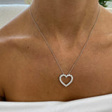 Diamond Pendant Necklace 1.47 Carat White Gold 14K