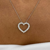 Diamond Pendant Necklace 1.47 Carat White Gold 14K