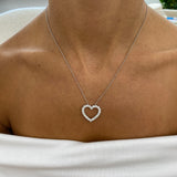 Diamond Pendant Necklace 1.47 Carat White Gold 14K