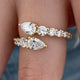 Diamond Wrap Ring 1.65 Carat Yellow Gold 14K