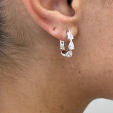Diamond Hoop Earrings 1.49 ct White Gold