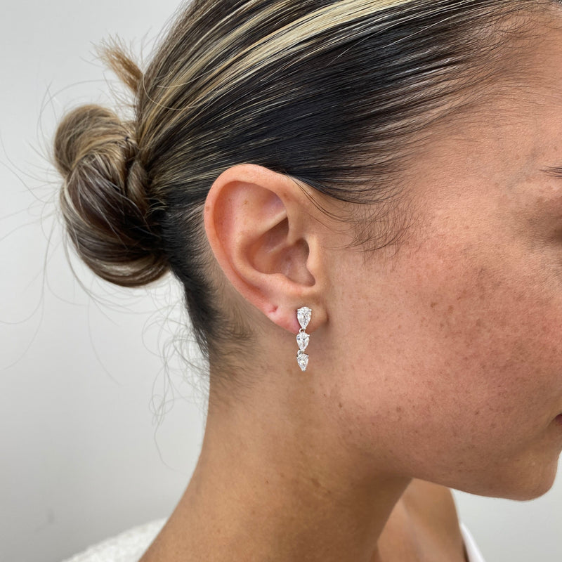 Diamond Drop Earrings 2.20 ct White Gold