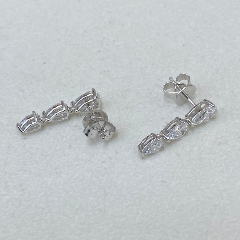 Diamond Drop Earrings 2.20 ct White Gold