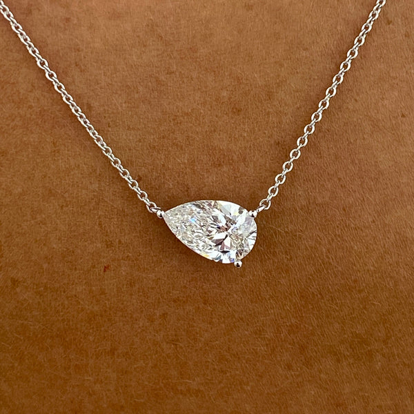Diamond Pendant Necklace 2 ct White Gold