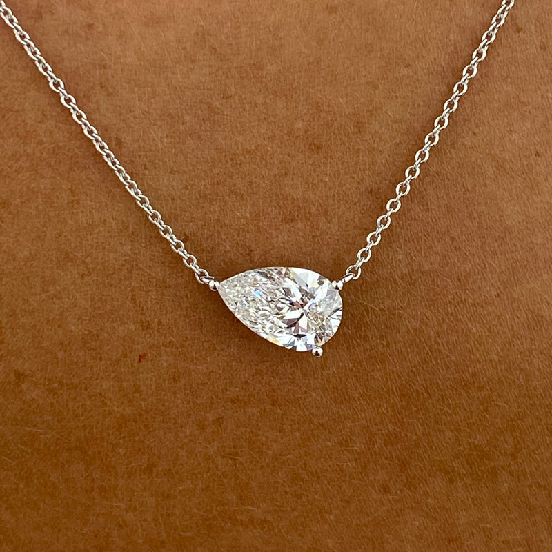 Diamond Pendant Necklace 2 ct White Gold