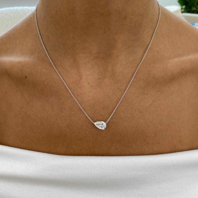 Diamond Pendant Necklace 2 ct White Gold