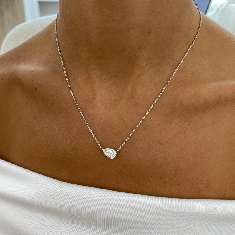 Diamond Pendant Necklace 2 ct White Gold