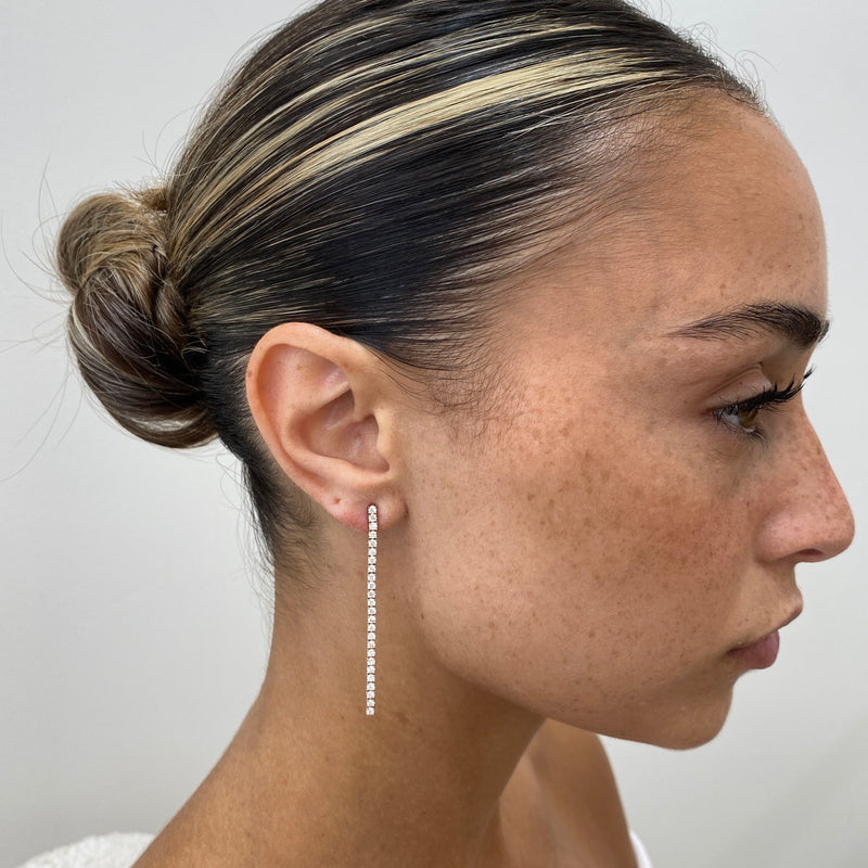 Diamond Drop Earrings 1.4 ct Rose Gold